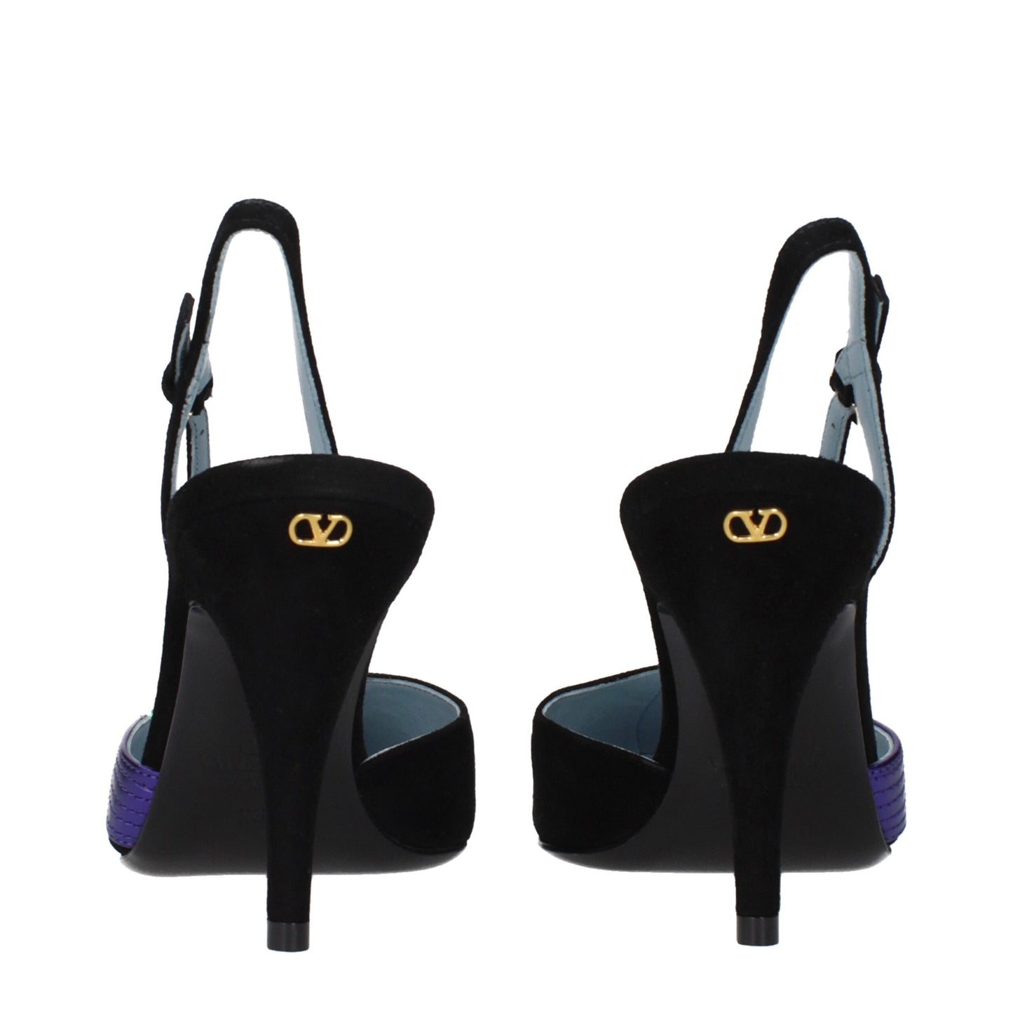 Black Leather High Heel Pumps