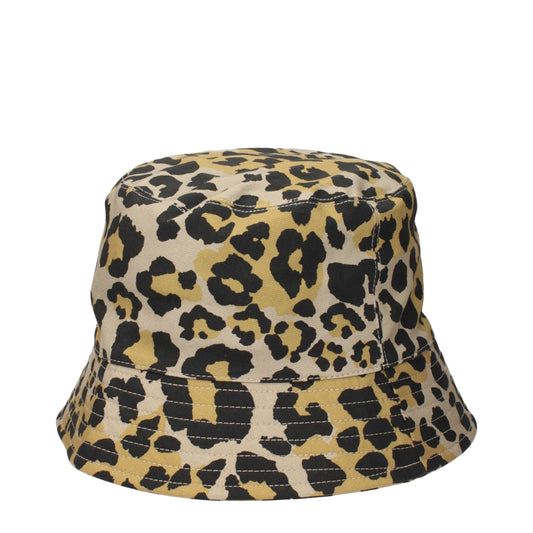 Beige Cotton Bucket Hat