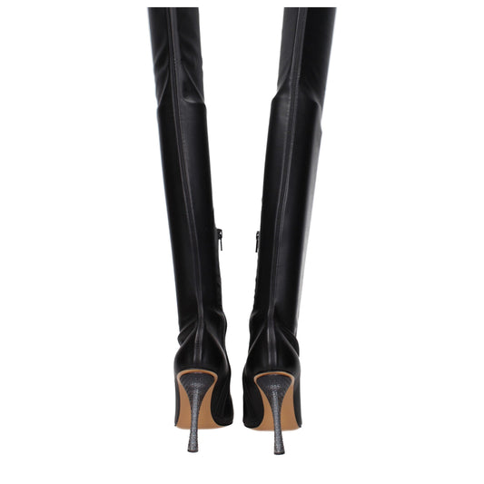Black Leather Over The Knee