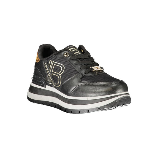 Black Polyester Women Sneaker