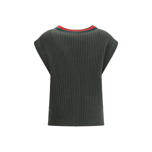 Bicolor Wool Sleeveles Sweater