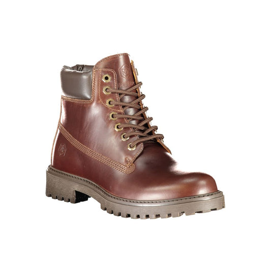 Marrone Pelle Mens Sneaker Boot