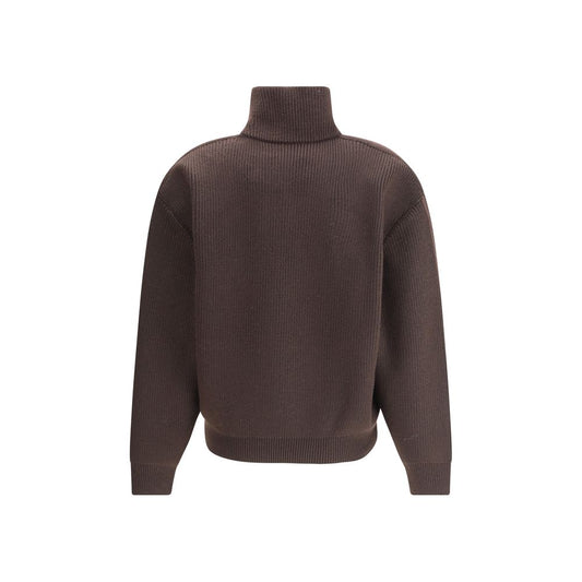 Brown Lamb Leather Sweatshirt