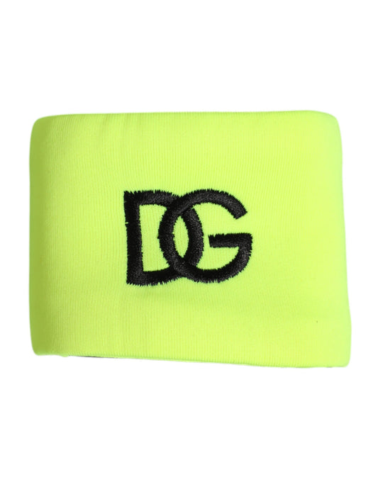 Yellow Green Silk DG Logo Men Wristband