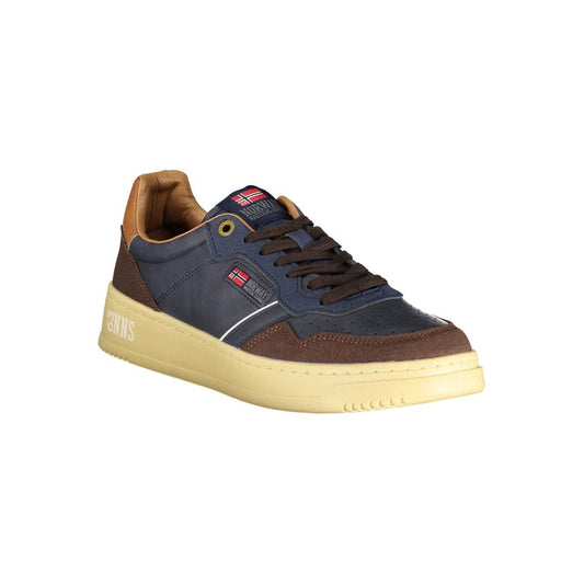 Blue Polyurethane Men Sneaker