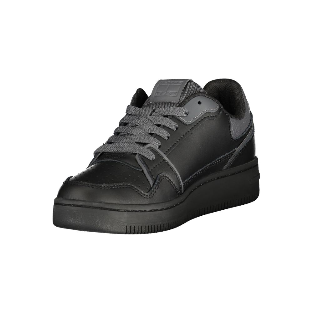 Black Polyurethane Women Sneaker