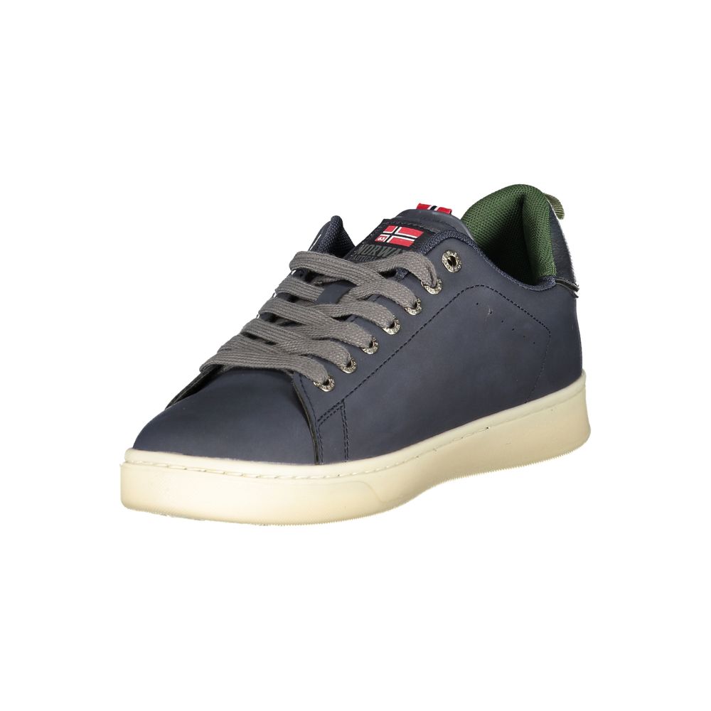 Blue Polyurethane Men Sneaker