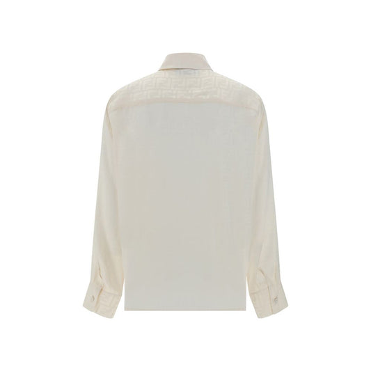 White Silk Pattern Shirt