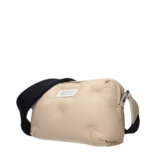 Beige Leather Clutch Bag
