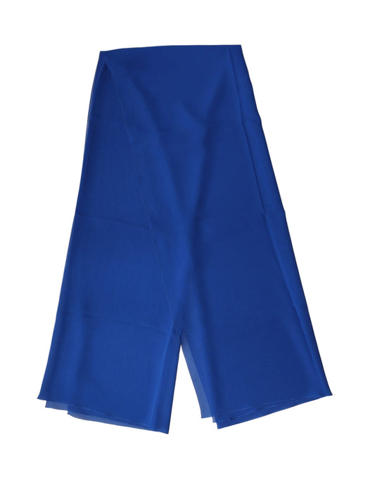 Blue Silk Stole Neck Wrap Shawl Men Scarf