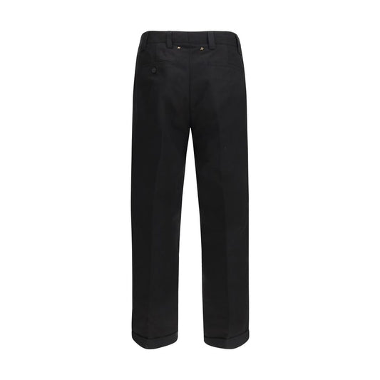 Black Cotton Chino Pants