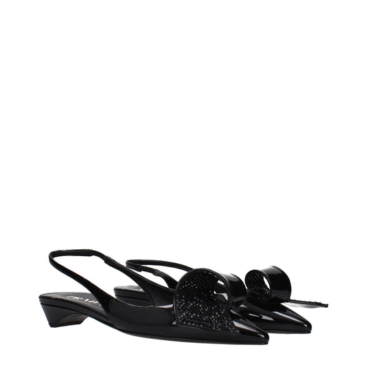 Black Leather Flat Sandals