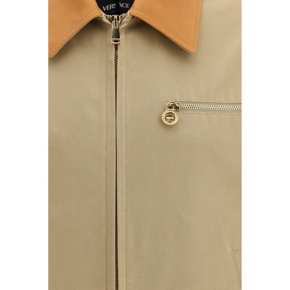 Beige Cotton Full-Length Jacket