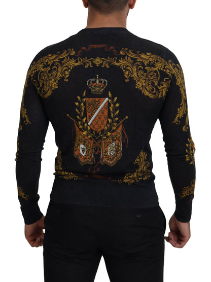 Baroque Medal Motive Silk Sweater