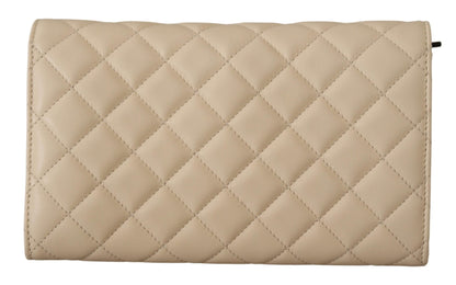 Elegant White Nappa Leather Evening Shoulder Bag