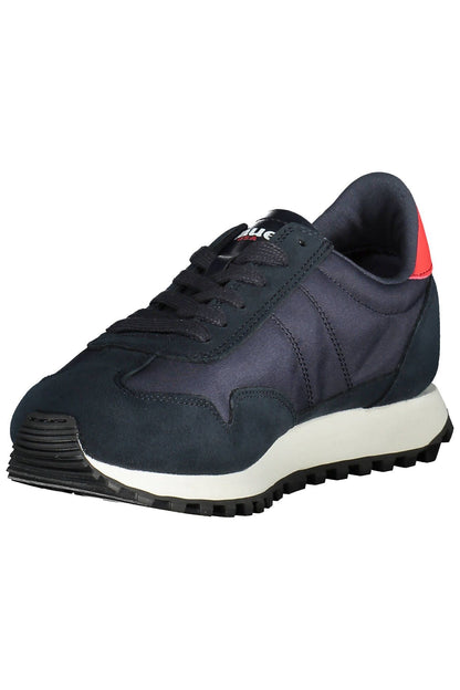 Sleek Blue Sports Sneakers with Contrasting Accents