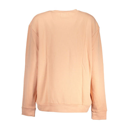 Elegant Long-Sleeved Pink Fleece Sweatshirt