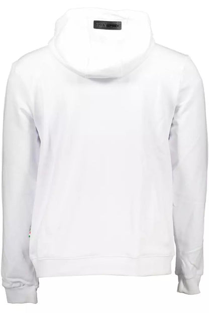Chic White Hooded Cotton Sweatshirt with Logo