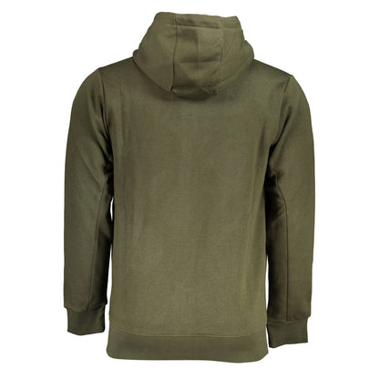 Elegant Green Hooded Long-Sleeve Sweatshirt