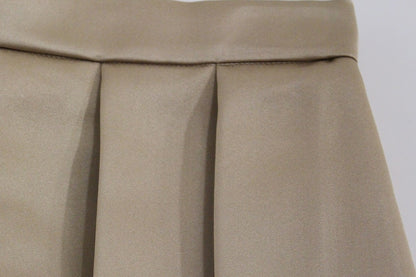 Elegant Silk Pleated Knee-Length Skirt