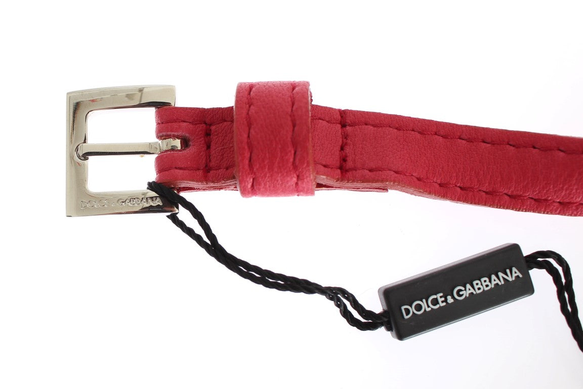 Pink leather belt
