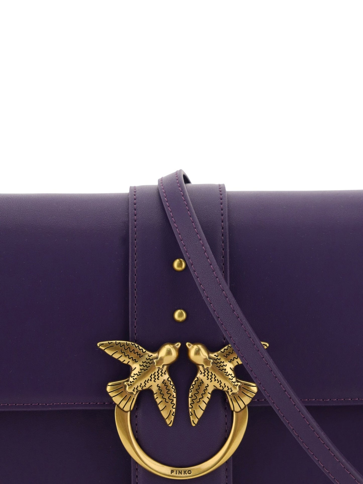 Elegant Purple Mini Shoulder Bag with Gold Accents