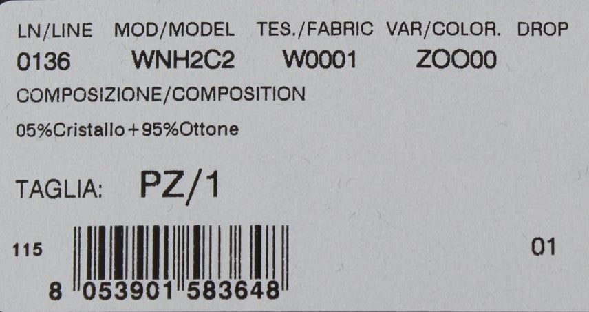 Gold Brass Crystal Sicily Maria Charms Chain Necklace