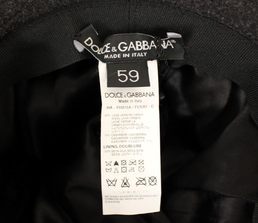 Gray Virgin Wool Logo Fedora Trilby Hat Cappelo