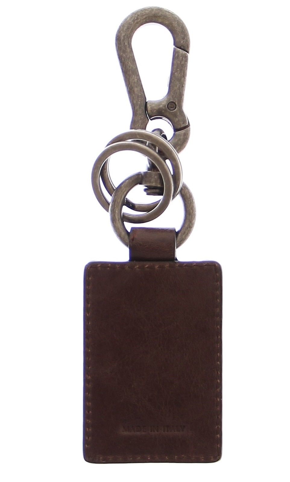 Leather Metal Unisex Ring Keychain