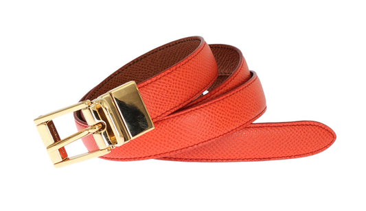 Orange Beige Dauphine Leather Belt
