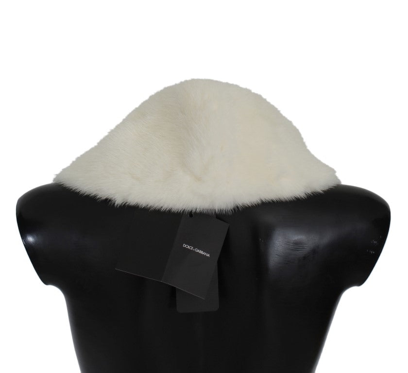 White Mink Fur Shoulder Collar Scarf