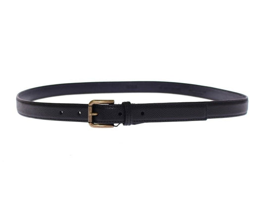 Black Leather Logo Belt