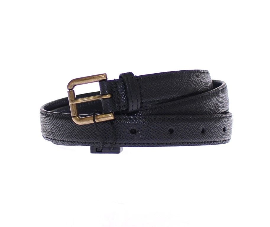 Black Leather Logo Belt