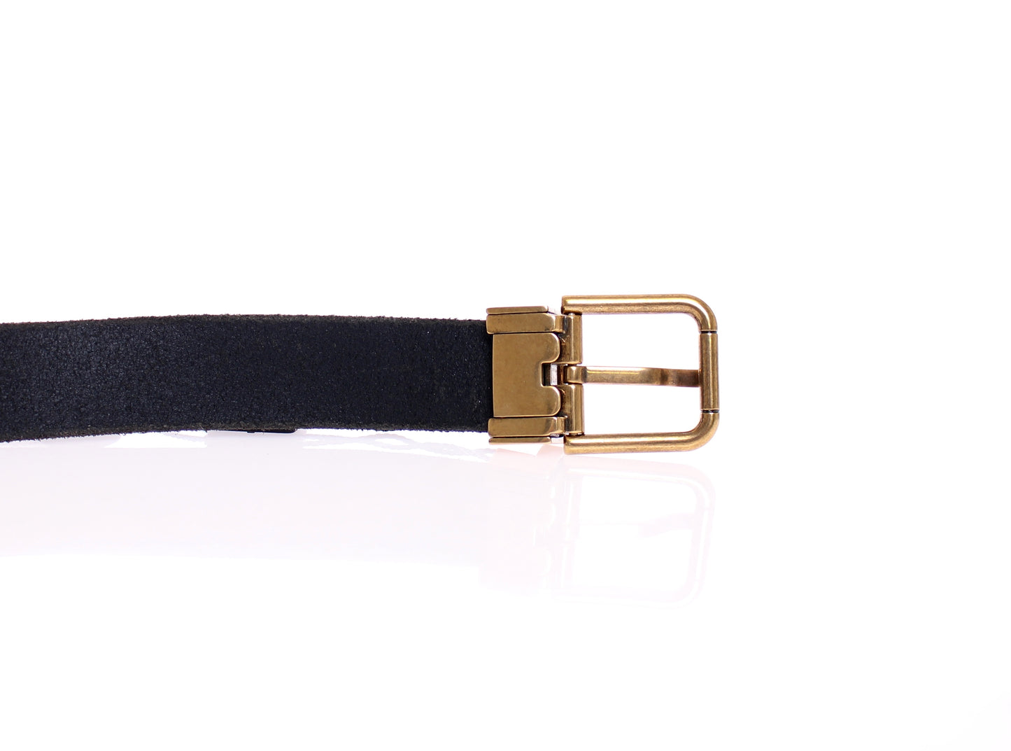Black Leather Logo Belt