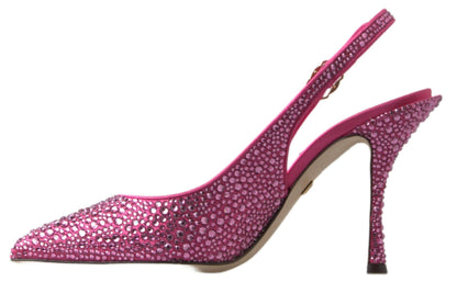 Elegant Slingback Heels in Pink Silk Blend