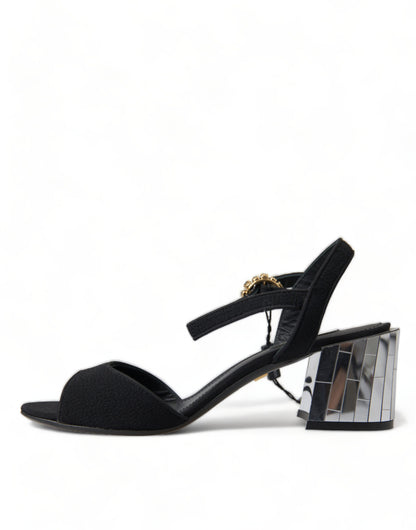 Elegant Ankle Strap Sandals with Mirror Heels