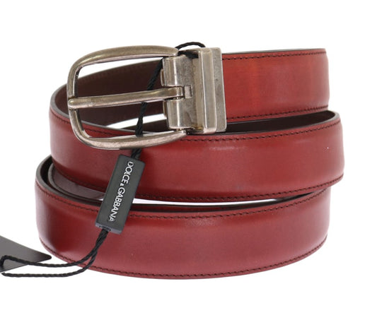 Red Leather Gold Buckle Belt
