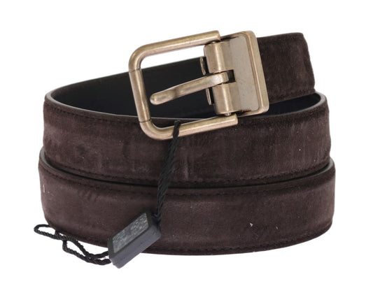 Brown Leather Gold Buckle Belt