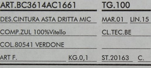 Green Leather Gold Buckle Belt