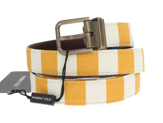 Yellow White PORTOFINO Striped Cotton Belt