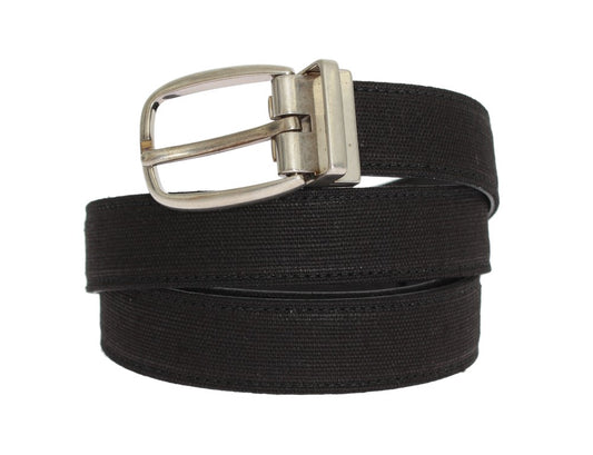 Black Linen Leather Belt