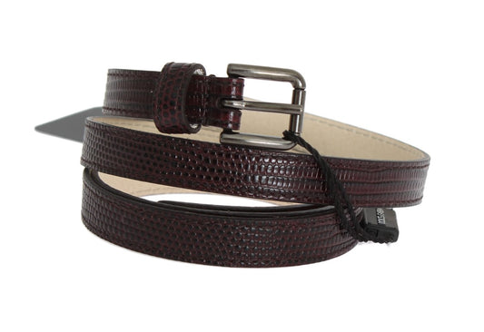 Bordeaux Leather Silver Buckle Belt