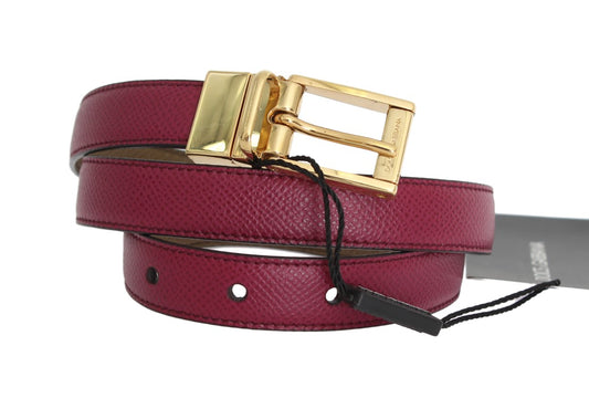 Purple Leather Gold Buckle Belt