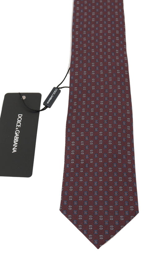 Bordeaux Silk Patterned Tie