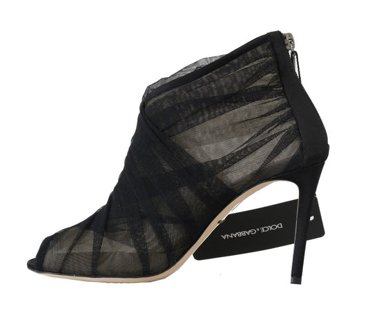 Black Peep Toes Stilettos Booties