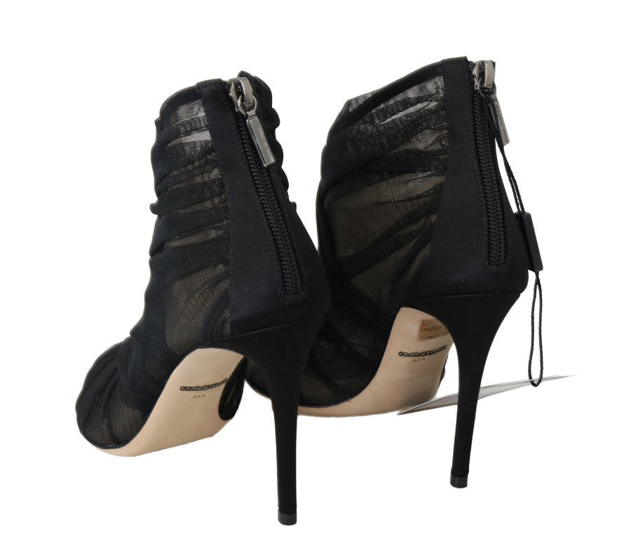 Black Peep Toes Stilettos Booties
