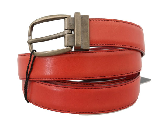 Dolce & Gabbana MENS Red Leather Gold Buckle Belt