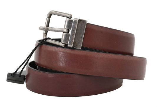 Brown Leather Gray Buckle Belt
