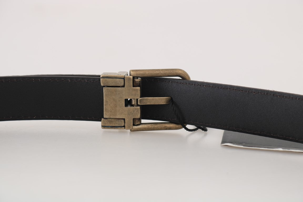 Brown Goatskin Gold Buckle Mens Belt