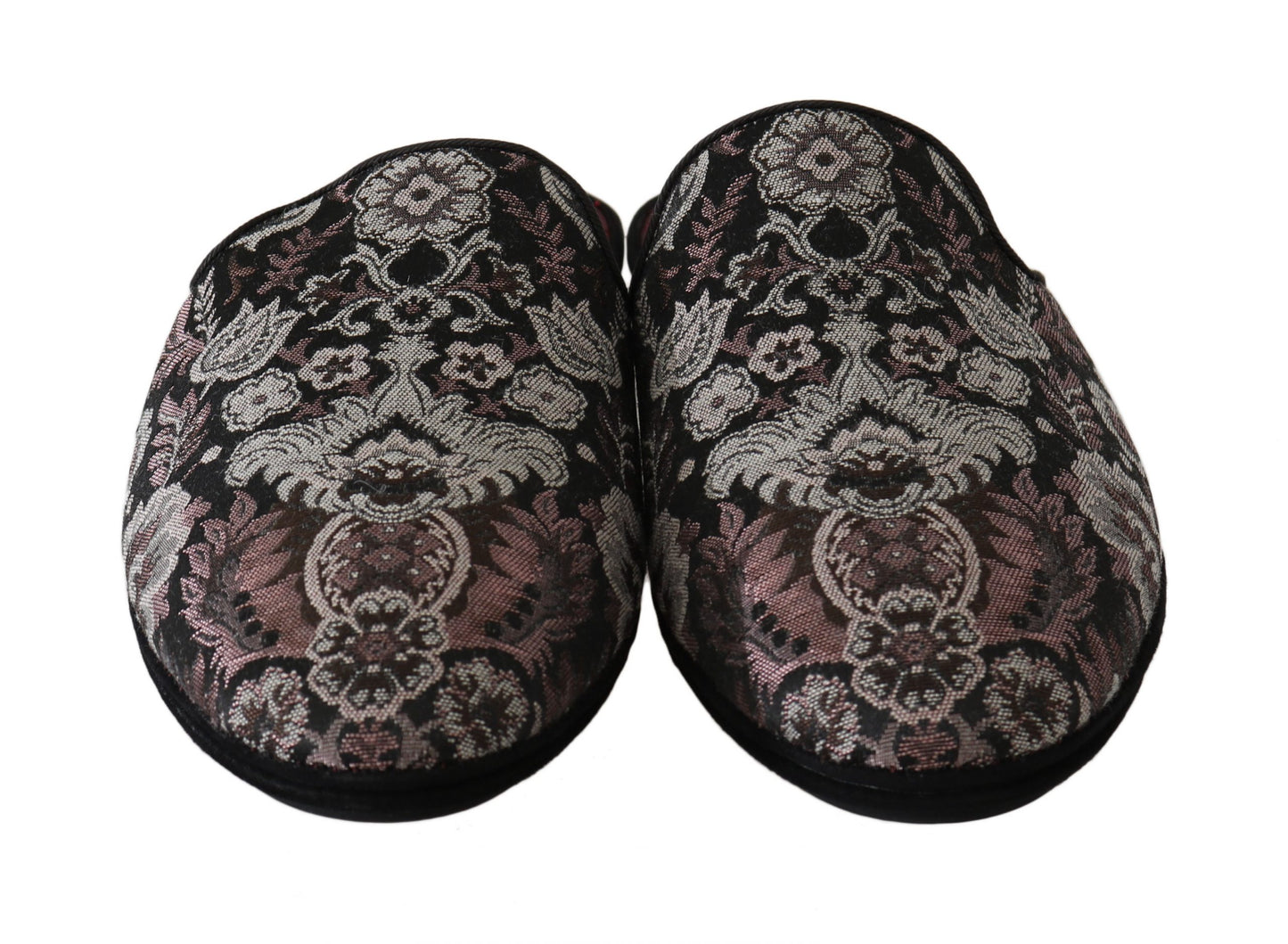 Floral Jacquard Suede Slides Slippers